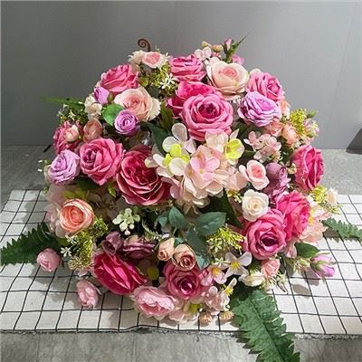 Peça central de casamento rosa choque