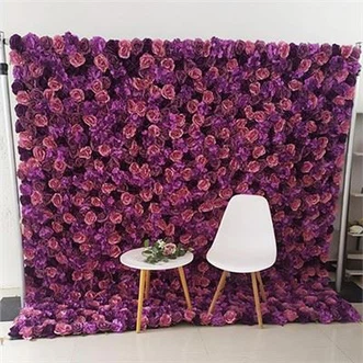 Painéis de parede de flores roxas