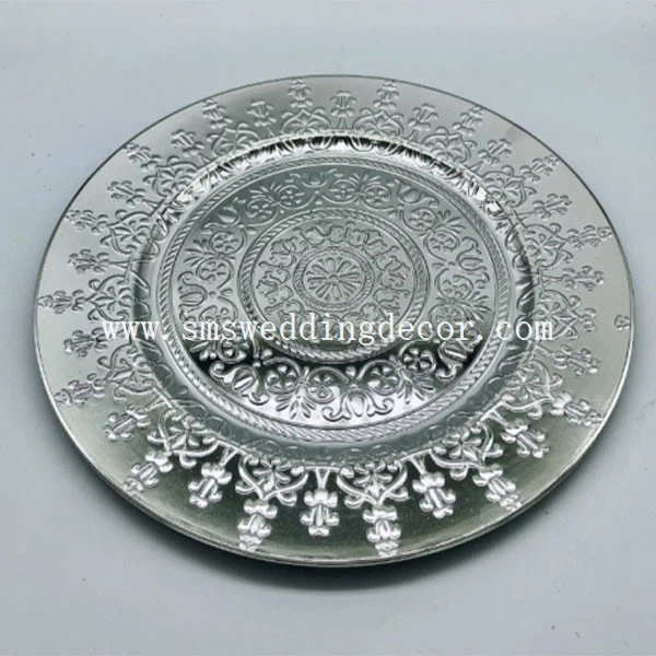 silver christmas charger plates