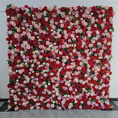 Parede de flores falsas